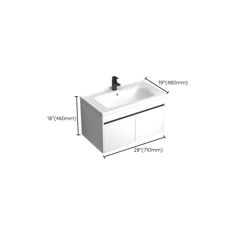 Modern Bathroom Vanity Set Wood Standalone Cabinet and Mirror Space Saver Vanity