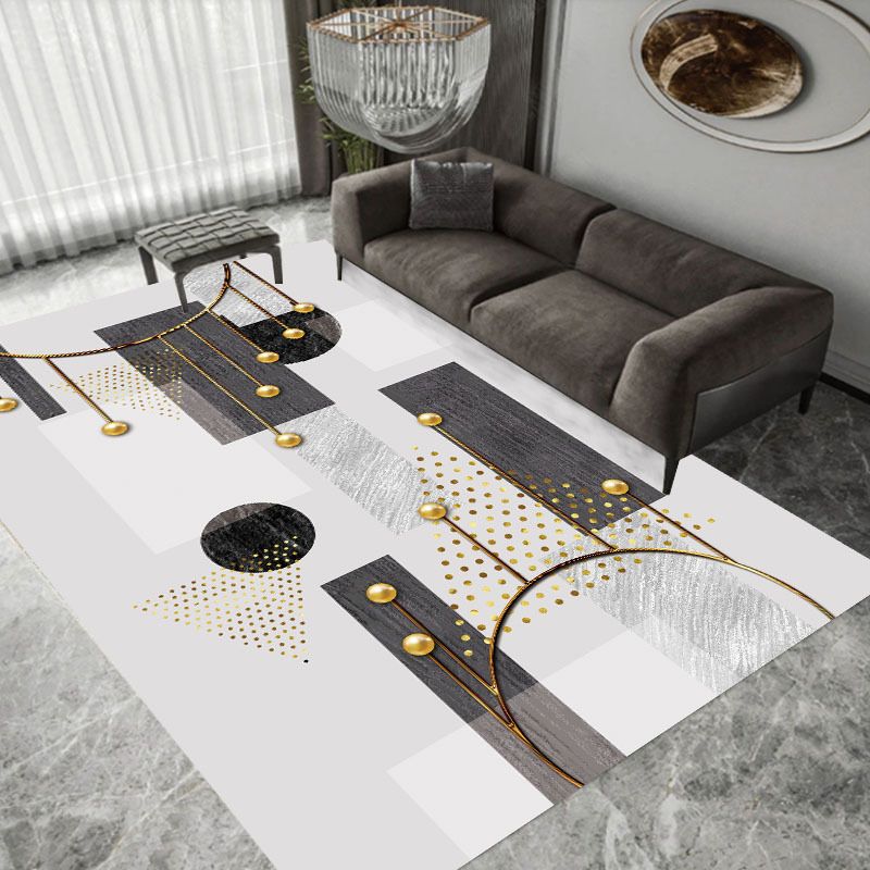 Luxe geometrie print tapijt polyester polyester binnen tapijt niet-slip ruggebied vloerkleed voor woonkamer