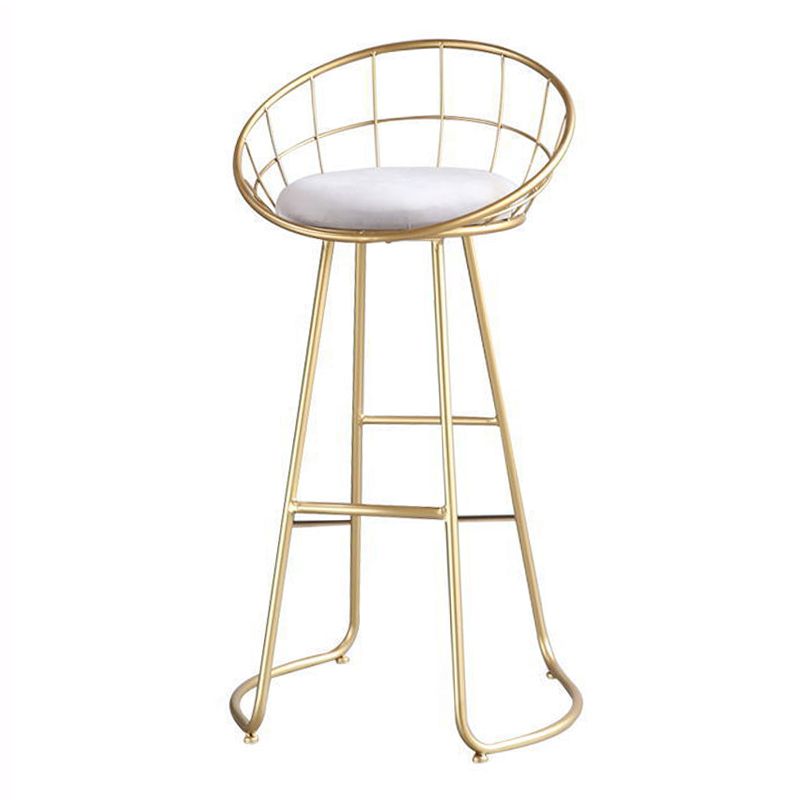 Contemporary Low Back Bar Stools Metal Barstool with Cushion for Bar