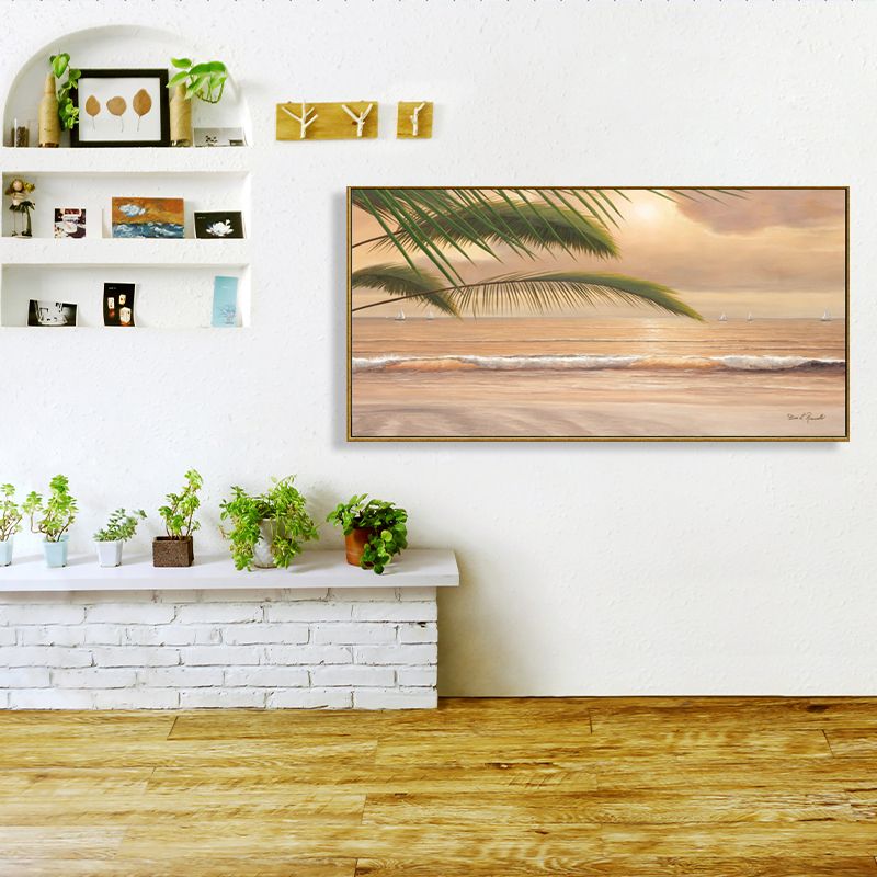 Relaxing Seaside Scene Wall Decor for Bathroom Photography Canvas Print, Multiple Sizes