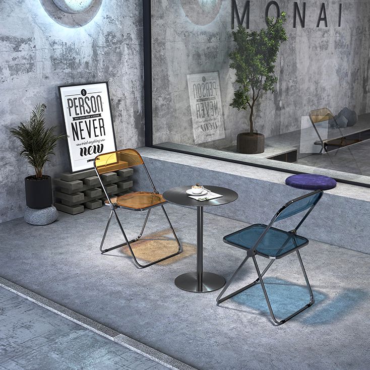 Round Counter Height Metal Dining Table in Steel Industrial Counter Table