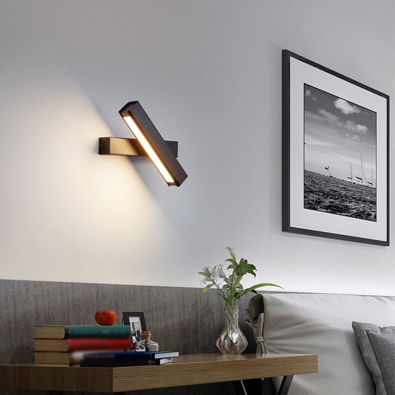 Nordic Style Iron Wall Light Rectangle Shape Rotatable Wall Lamp for Bedroom