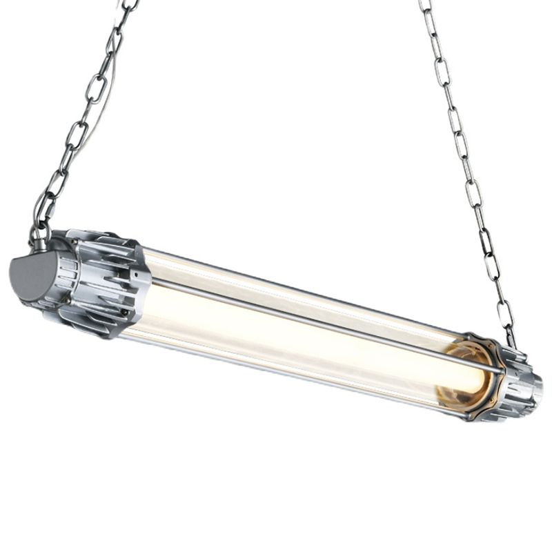 Il ristorante industriale in metallo industriale a ciondolo cilindrico d'isola argento si appese alla luce appesa