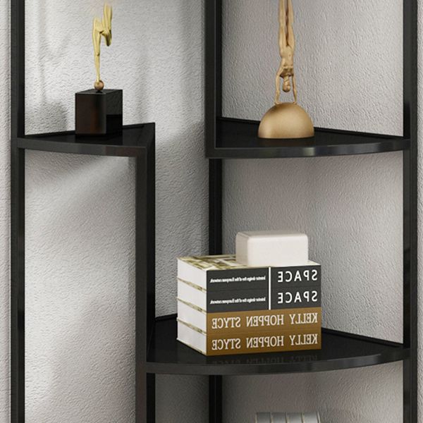 Industrial Metal Corner Bookshelf Open Vertical Bookshelf for Living Room