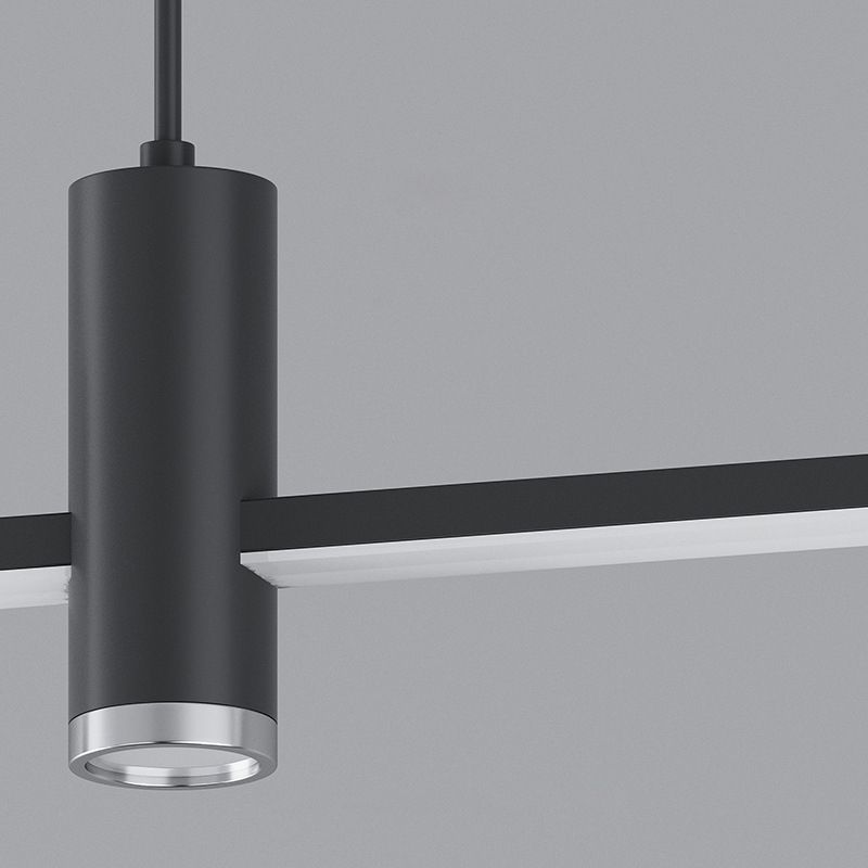 Modern Linear Island Light Fixtures 3-Head Restaurant Hanging Lamp with Silica Gel Shade