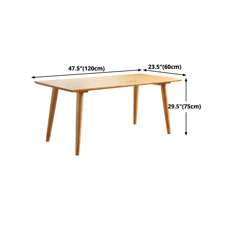 Solid Wood Dining Table Modern Brown Dining Table with 4 Legs