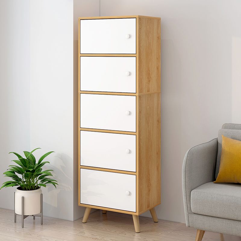 Modern Rectangle Storage Cabinet Wood Knobs Cabinet with Doors