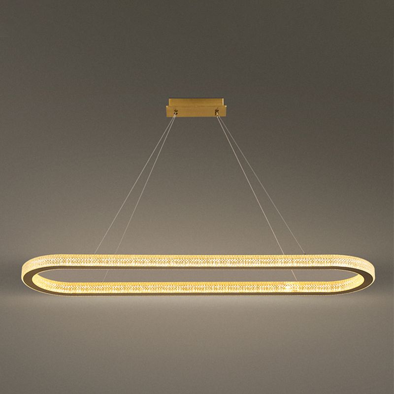 Modern Style Oval Pendant Light Metal 1 Light Pendant Light Fixture