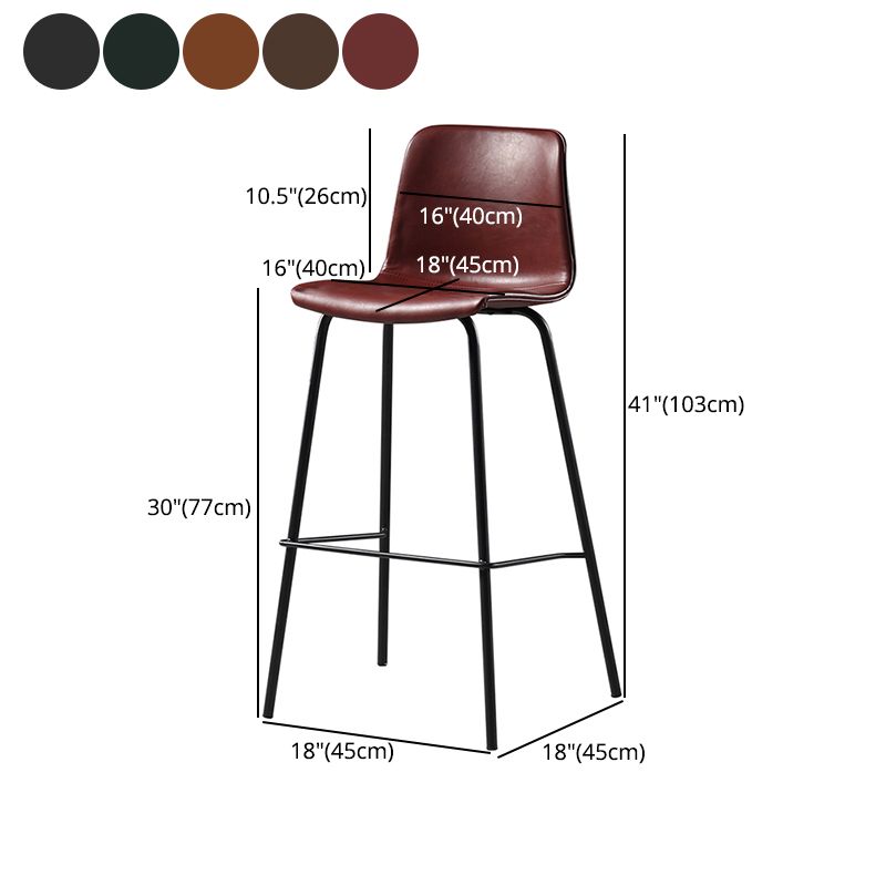 Destiertes Leder einfacher Barhocker Nordic Indoor Hoher Hocker mit Eimersitz