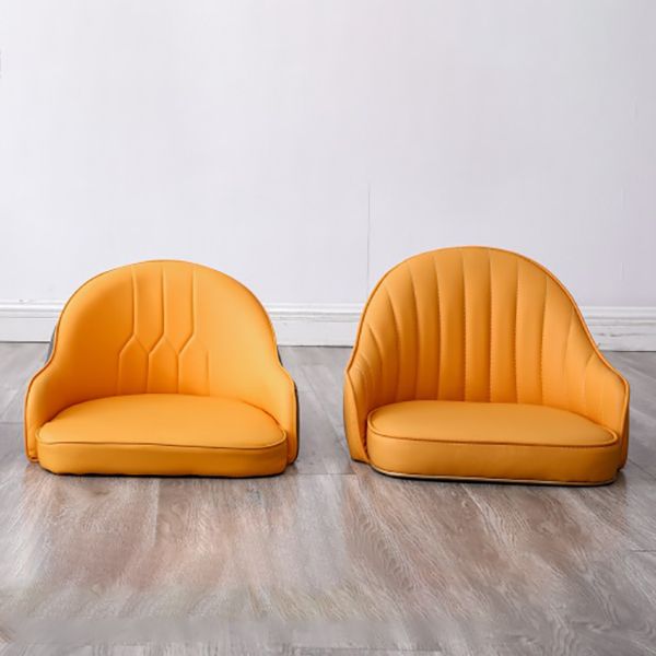 Scandinavian Armed Reception Stool Matte Finish Leather Barstool