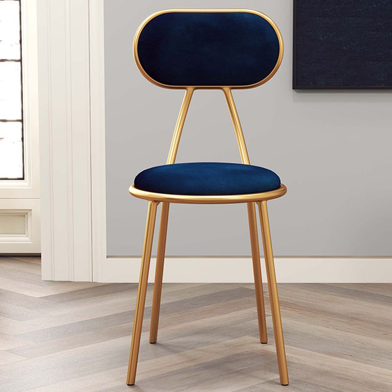 Nordic Low Back Bar-stool Round Seat Counter Bar Stool with Metal Legs