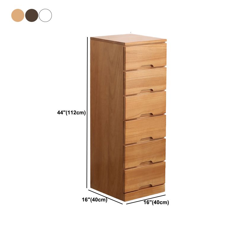 44.09" H Mid-Century Modern Solid Wood Accent Chest with 6 Drawers