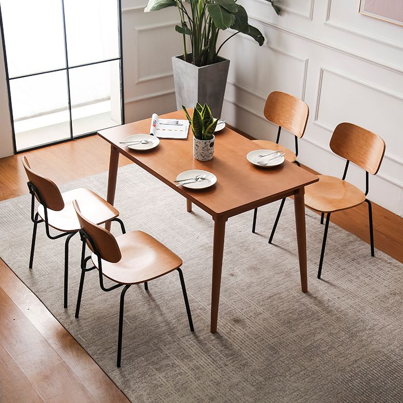 Industrial Metal Milk Tea Shop Side Chair Matte Finish Open Back Dining Chair (Set of 4)
