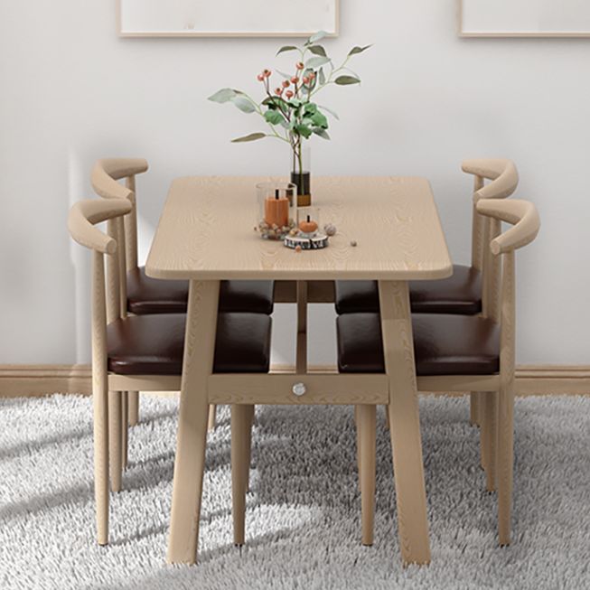 Modern Wood Top Rectangle Shape Dining Furniture 4 Wood Legs Table for Dining Room Furniture