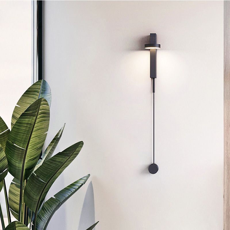 Zeitgenössische einfache Metallwand -Wandleuchte einzelnes Licht rotierendes Wandlicht für Wohnzimmer