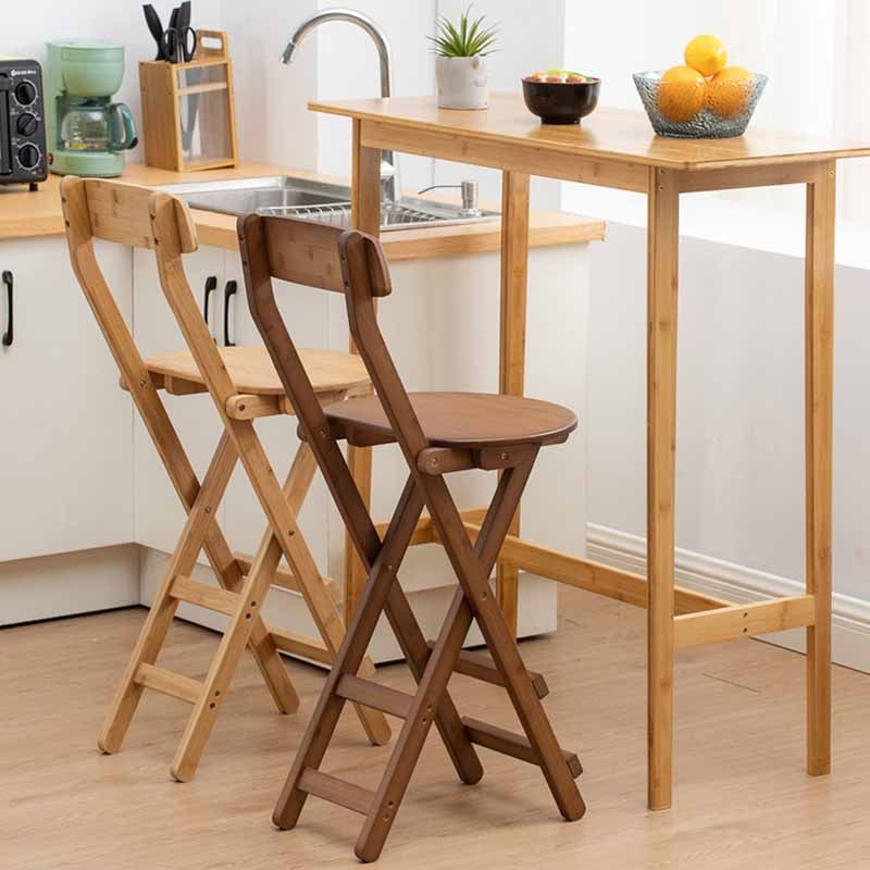 Taburetes de bar de madera sin brazos de estilo nórdico, taburetes de bar plegables, 1 pieza