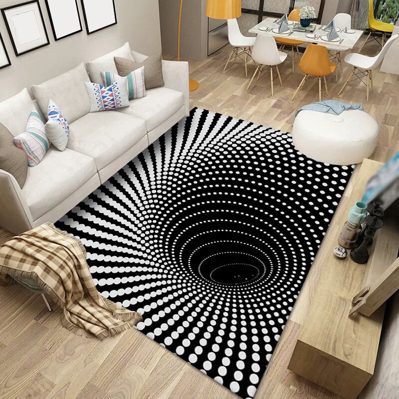 Eclectic Flowing Wave Print Rug Polyester Carpet Stain Resistant Indoor Carpet for Living Room