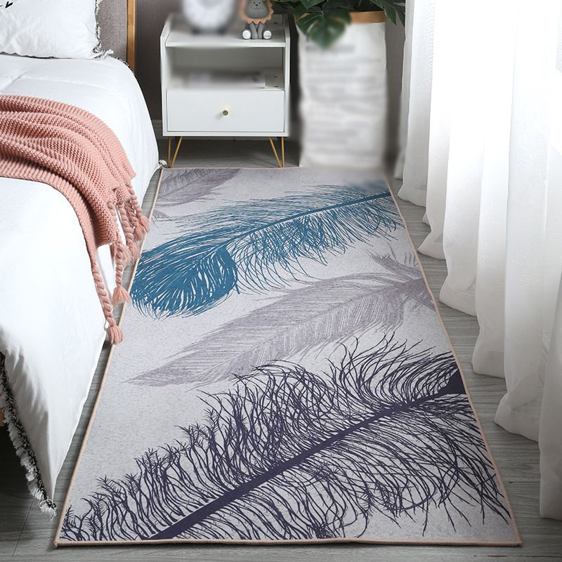 Modern Indoor Carpet Contrast Panel Polyester Rug Stain Resistant Carpet for Bedside