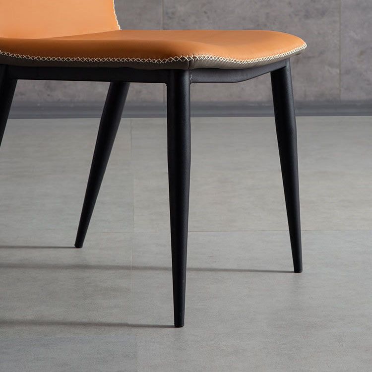 Modern Study Room Wingback Chair Matte Finish Leather Dining Chair