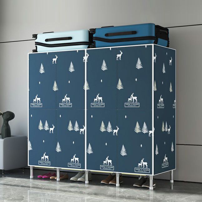 Hinged Steel Wardrobe Armoire Contemporary Wardrobe Closet with Legs