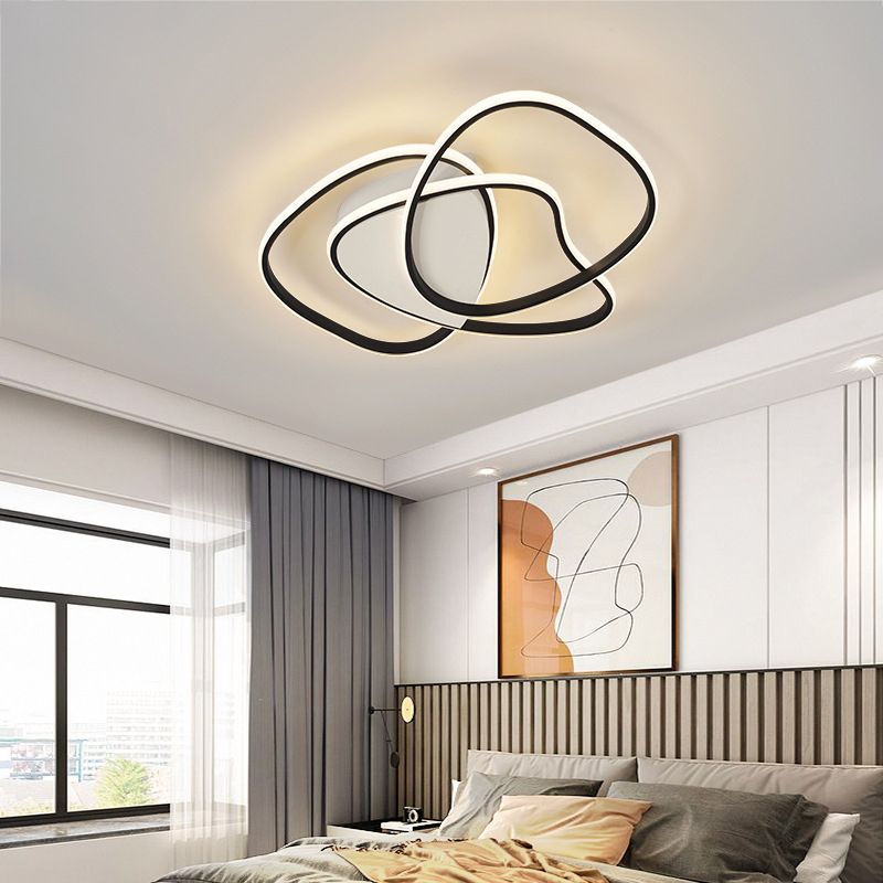 Modern Unique Shape Flush Mount Light Fixtures 3 Light Flush Mount Ceiling Light