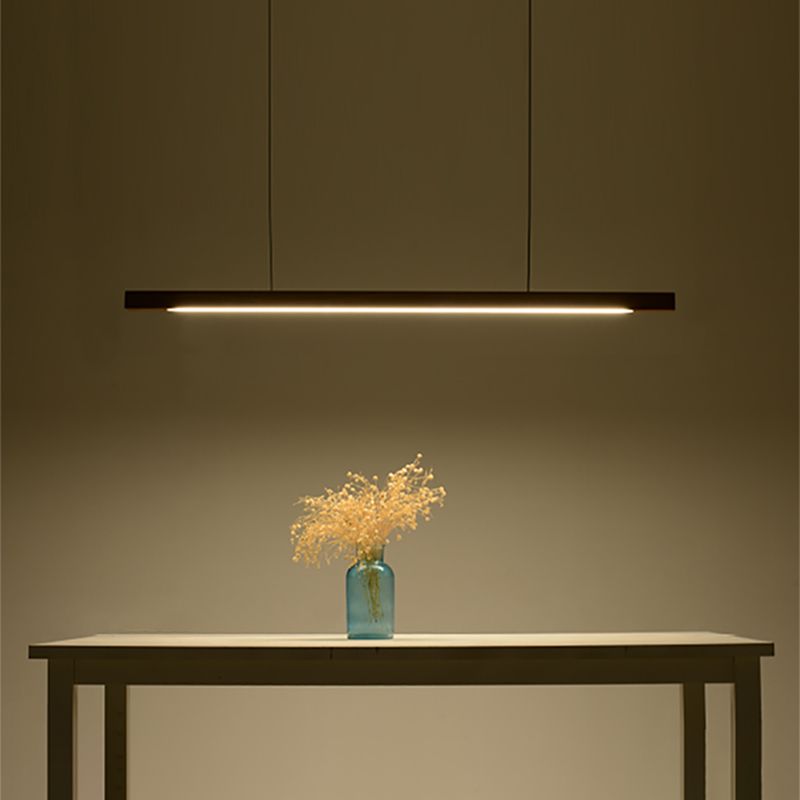 Wood Minimalism Ceiling Lamp 1-Light LED Pendant Lighting Fixture for Dining Room