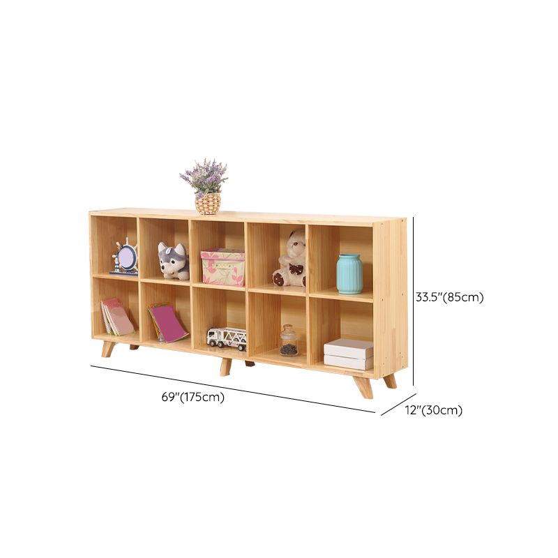Wooden Closed Back Bookcase Standard Natural Bookshelf with Shelves
