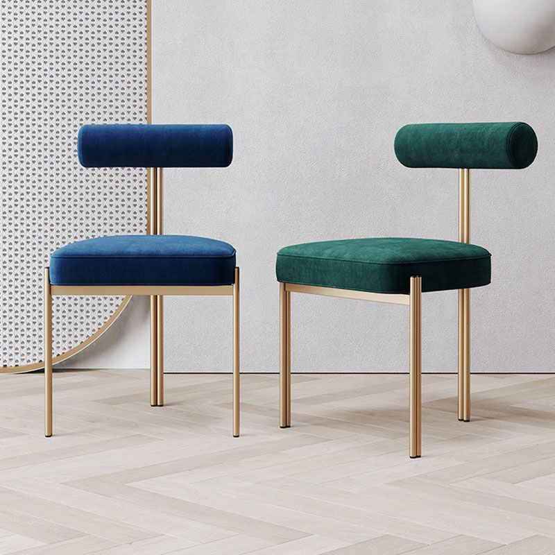 Glam Velvet Dining Chair Open Back Dining Side Furniture in Matte Finish for Indoor