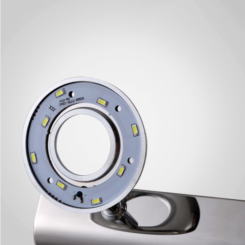 2/3 hoofden badkamer wandverlichting met cirkelvormige acryl schaduw zilveren afwerking ijdelheid licht in warm/witte verlichting