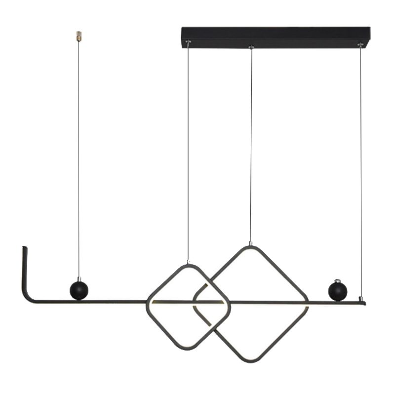 Metal Linear Island Pendant Modern Multiple-Light Island Lighting