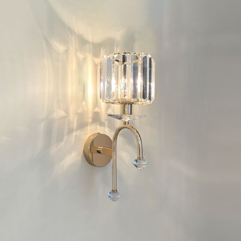 Cylinder/Cone Crystal Sconce Light Postmodern Wall Mounted Light Fixture