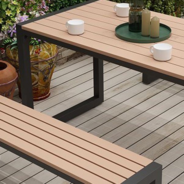 Modern Style Wood Patio Dining Table 1/2/3/5/7 Pcs Brown Dining Set