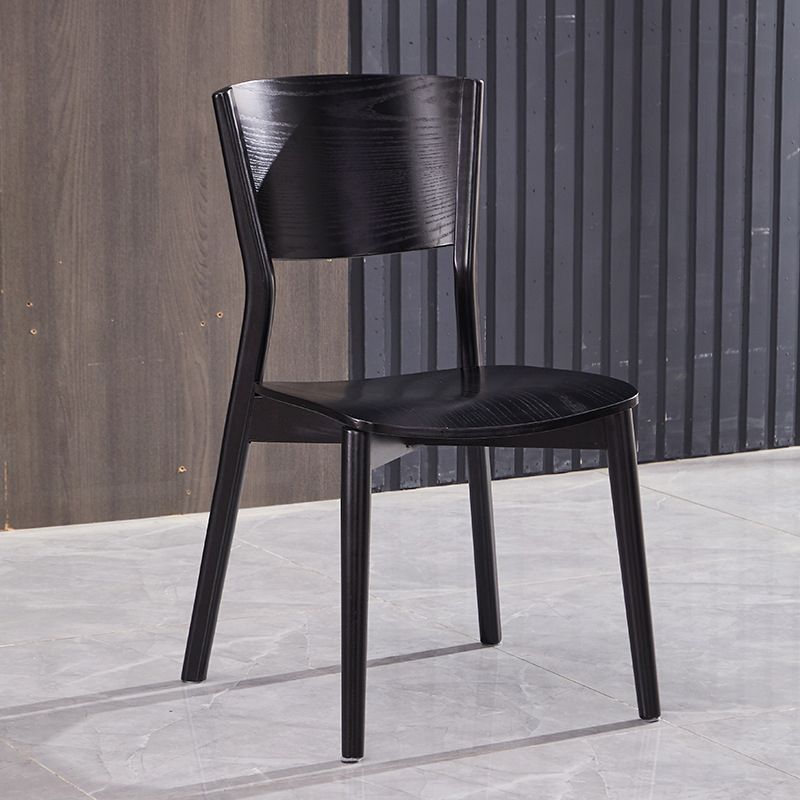 Modern Style Solid Wood Side Chair Matte Finish Open Back Dining Chair