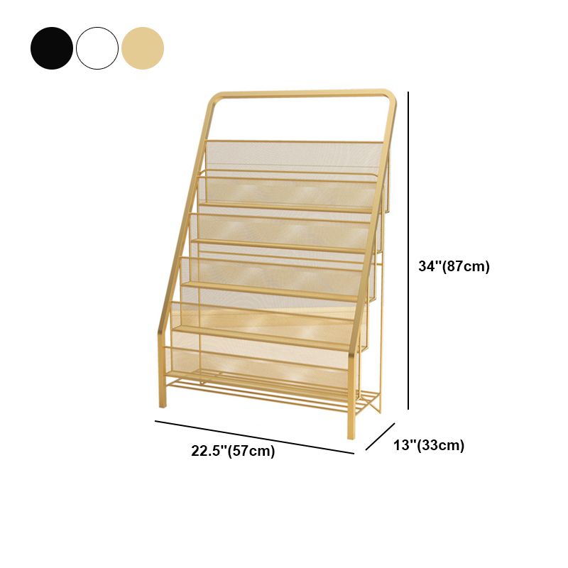Industrial Ladder Bookshelf Iron Closed Back Bookshelf for Home