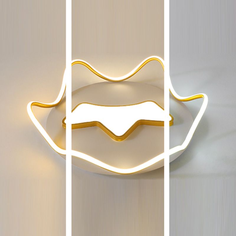 Flush Mount Ceiling Light Modern Metal and Acrylic Shade Light for Drawing Room