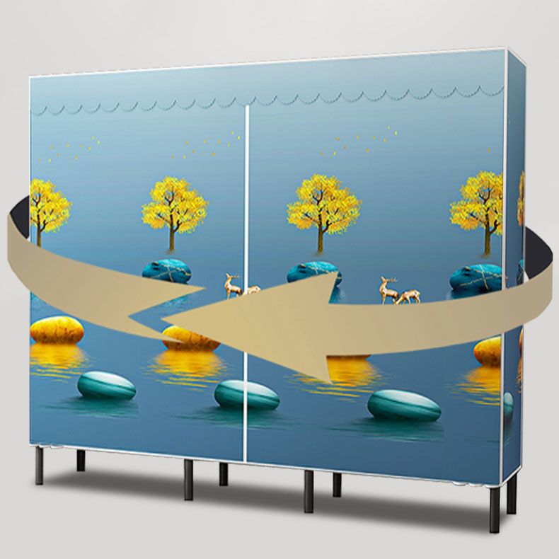 Contemporary Style Wardrobe 1 Door Steel Wardrobe Closet for Home