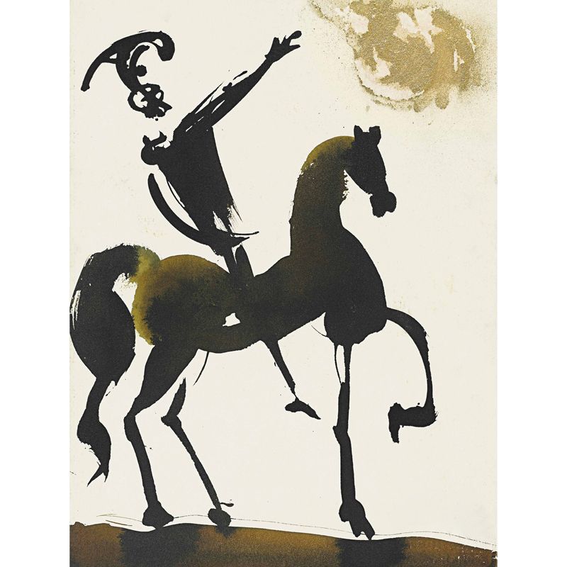 Big Surreal Mural Black Joshua 10:12 Losue Fortis in Bello Painting Wall Covering, Custom Size