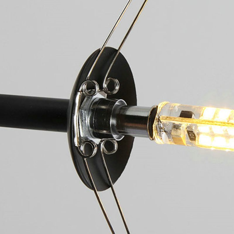 Black Molecular Island Light Modern 8-Bulb White Glass Suspension Light