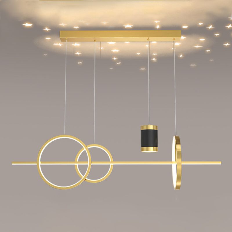 5 Lumières de l'île géométrique légère modernisme Metal Island Lights Fixtures pour salle à manger