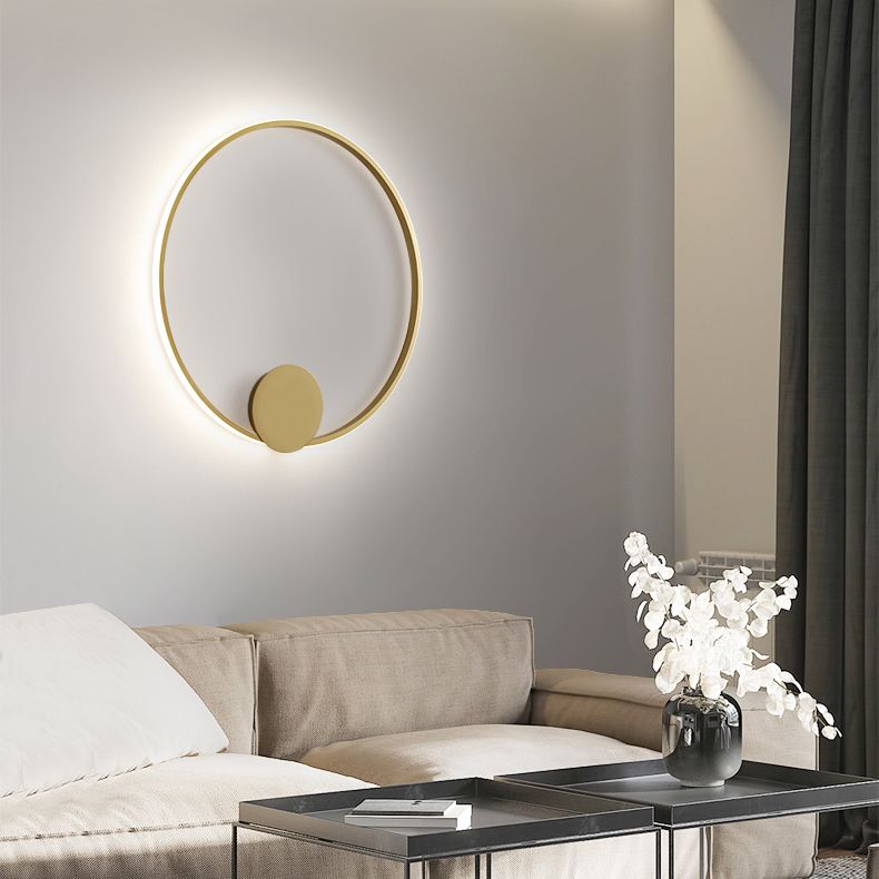Modern Minimalist Minimalist Circular Montate Montate Metal 1 Light Sconce Light Set per camera da letto