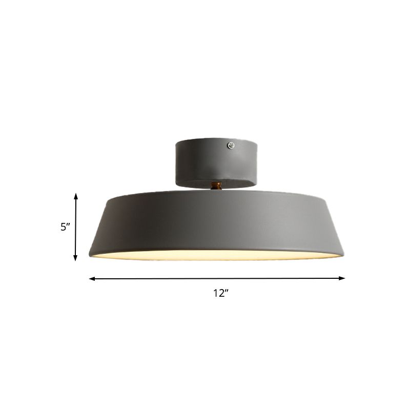 Contemporary Barn Semi Mount Lighting 1 Light Metal Rotatable Ceiling Light Fixture with Acrylic Diffuser in White/Green