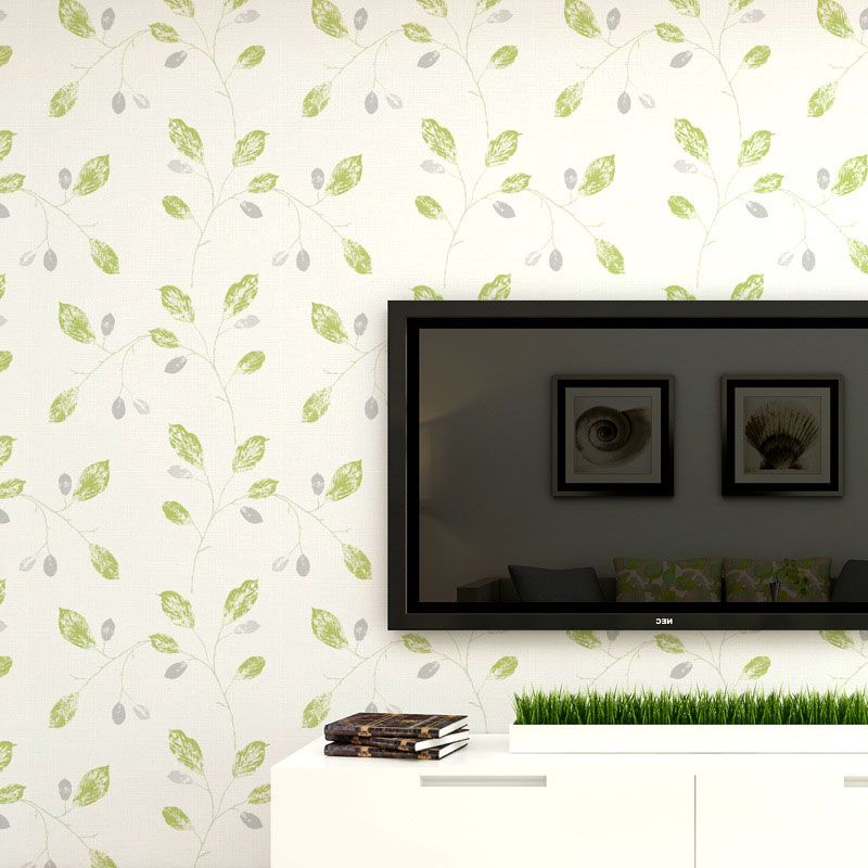 Natural Color Leaf Wallpaper Roll Decorative Non-Pasted Wall Covering, 20.5"W x 31'L