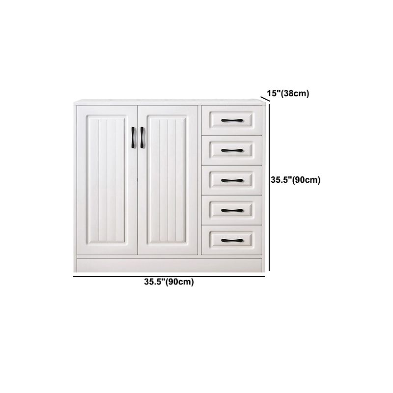 Modern Rectangle White Manufactured Wood Water Resistant Chest