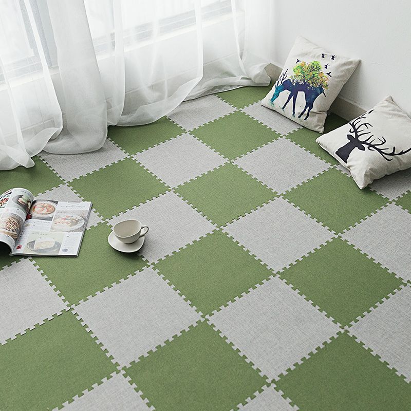 Carpet Tile Fade Resistant Non-Skid Solid Color Interlocking Carpet Tile Living Room