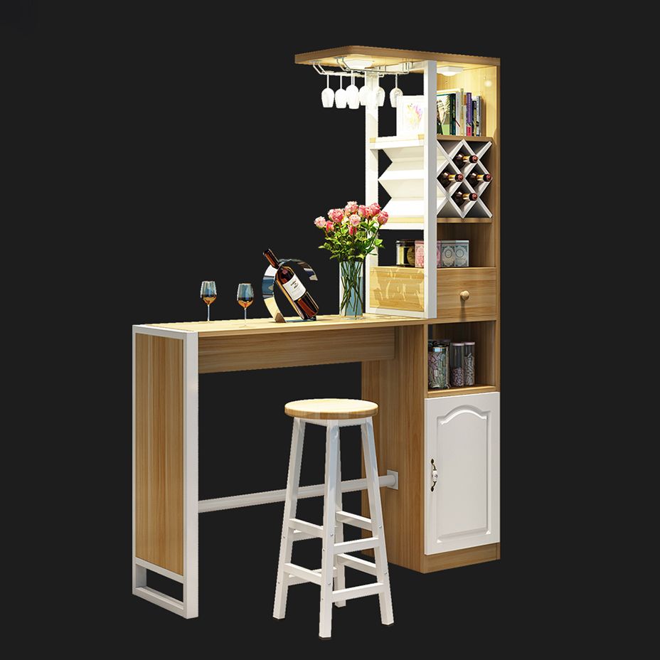 Contemporary Bar Dining Table Rectangle Bar Dining Table with Trestle Base