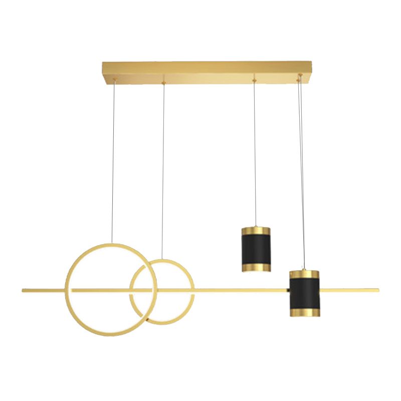 4-Lights Modern Island Pendants Metal Pendant Lights for Dining Room