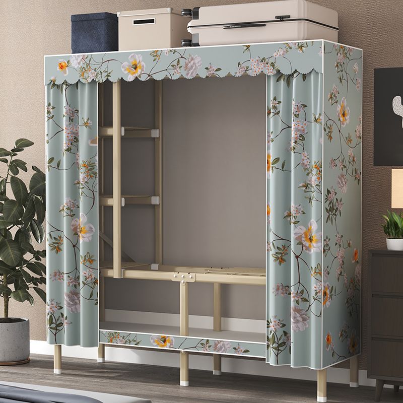 Modern Wardrobe Armoire with Legs Steel Wardrobe Cabinet with Shelves