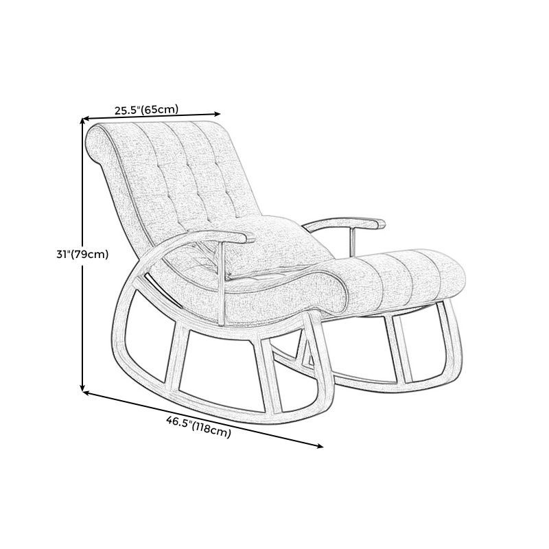 25.59"Wide Accent Chair Cotton Blend Lounge Chair with Sled Base