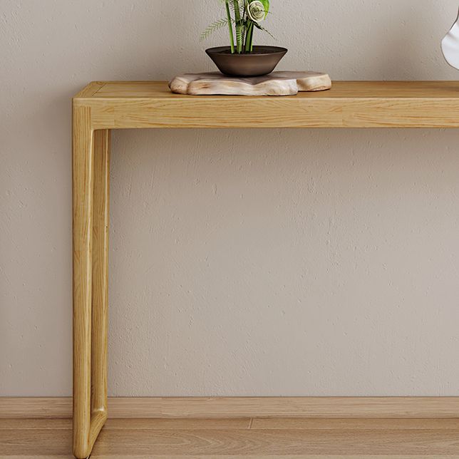 Modern Rectangular Console Table Wooden Console Sofa Table in Natural/Brown