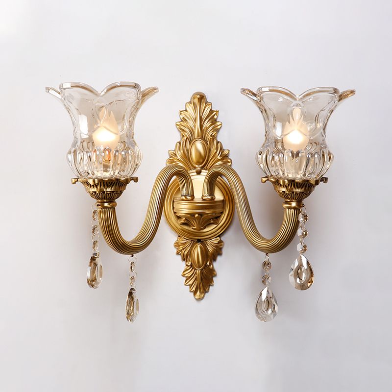 Modern Household Wall Light Creative Wall Sconce Fixtures with Crystal Shade